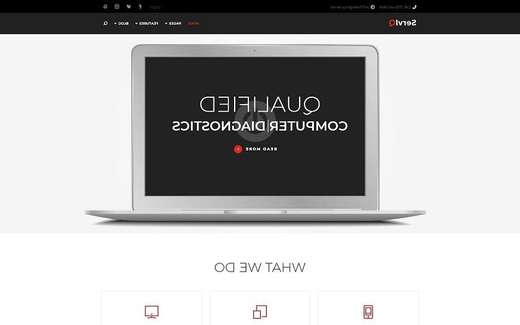 State-of-art ServIQ Computer Repair Services Template WordPress Theme