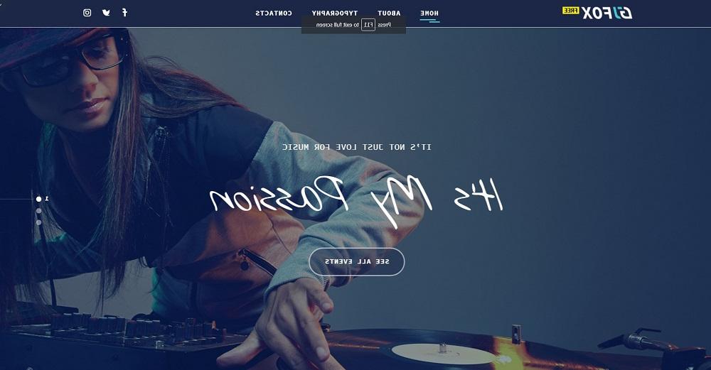 DJ FOX Free Music Website Template